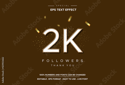 Follower 2k number text effect