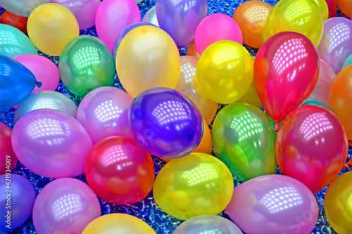 Photography rainbow balloon background closeup , wedding ceremony, birthday holiday diversit