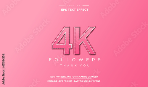 Pink editable 4K number effect text