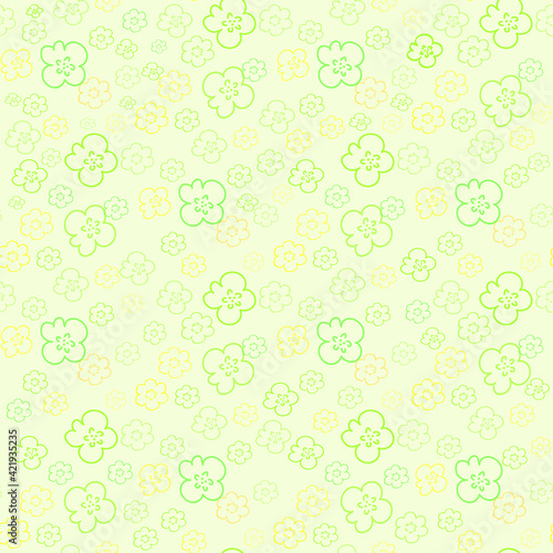 vector illustration cute seamless pattern background, Seamless cute flower cartoon pattern. Repeated summer vector illustration, pretty seamless texture with tiny flowers