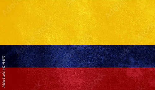Grunge Columbia flag. Columbia flag with waving grunge texture.