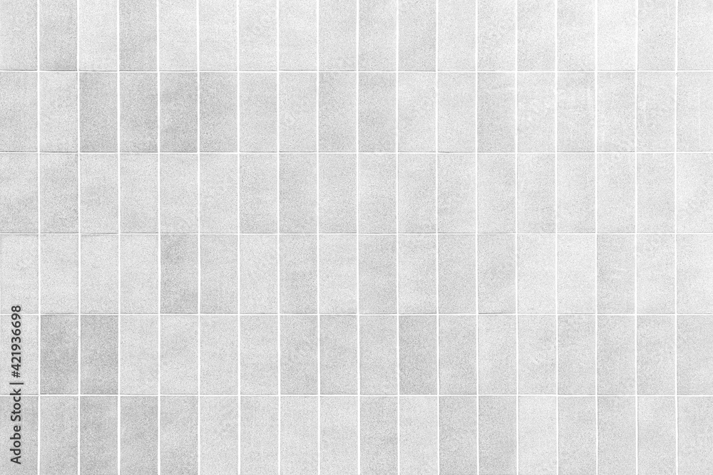 Vintage white brick tile wall pattern and background seamless Stock