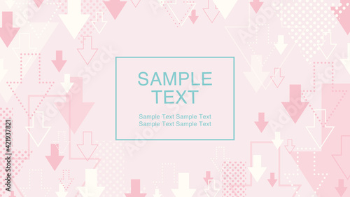 フラットデザインフレーム　下向き矢印	