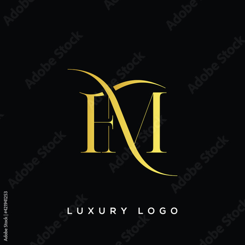 FM letter logo alphabet monogram icon symbol