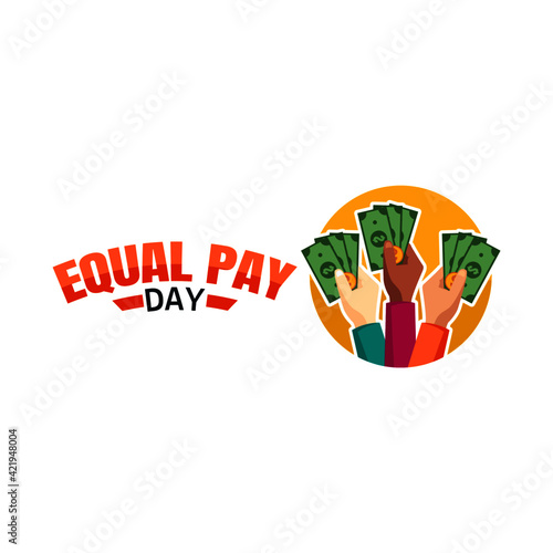 vector graphic of equal pay day good for equal pay day celebration. flat design. flyer design.flat illustration.