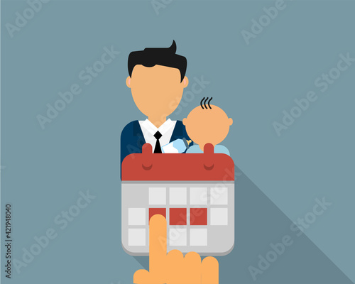 leave request for maternity and Paternity leave for dad vector