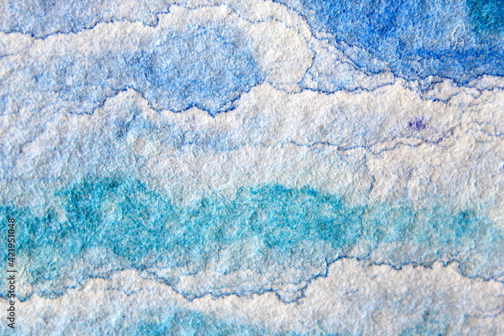 Macro Blue Watercolor Cloud Shaped Background 