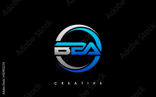 BBA Letter Initial Logo Design Template Vector Illustration