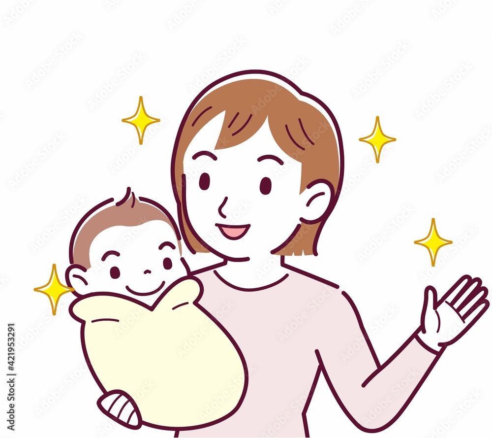 生まれたばかりの赤ちゃんと