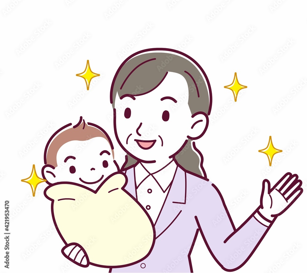 生まれたばかりの赤ちゃんと