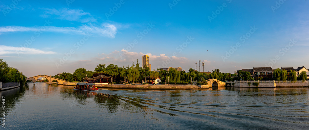 Naklejka premium sunrise over the river