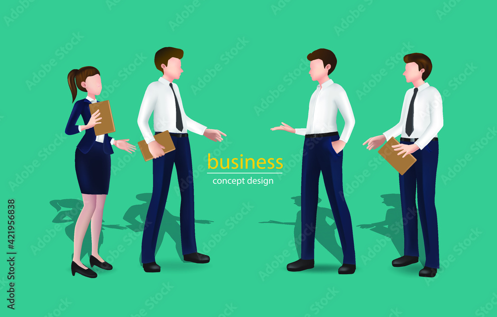 Business people talk to make an agreement for business concept design,vector character template Business people talk to make an agreement for business concept design,vector character template