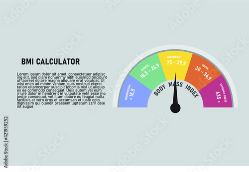 Body mass index, bmi classification chart, vector illustration.