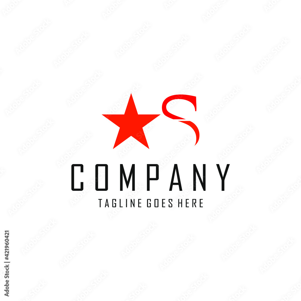Star symbol next to the letter S in orange and red Star symbol next to the letter S in orange and red
