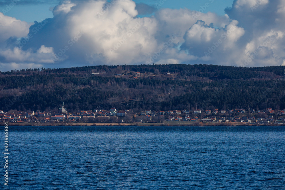 Visingso, Sweden A view of Granna over Lake Vattern.
