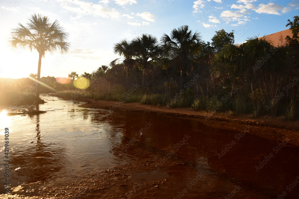 Sunset with river and nature - Jalapão Brazil Sunset with river and nature - Jalapão Brazil