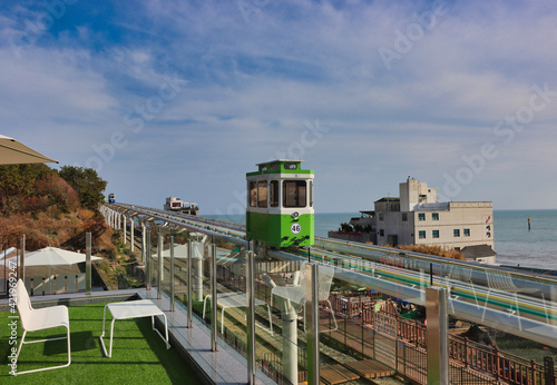 Scenery of Haeundae Sky Capsule, Busan, South Korea, Asia.