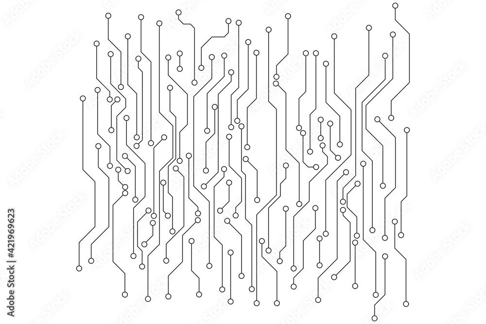 Abstract futuristic circuit board Illustration, Circuit board with various technology elements. Circuit board pattern for technology background. Vector illustration
