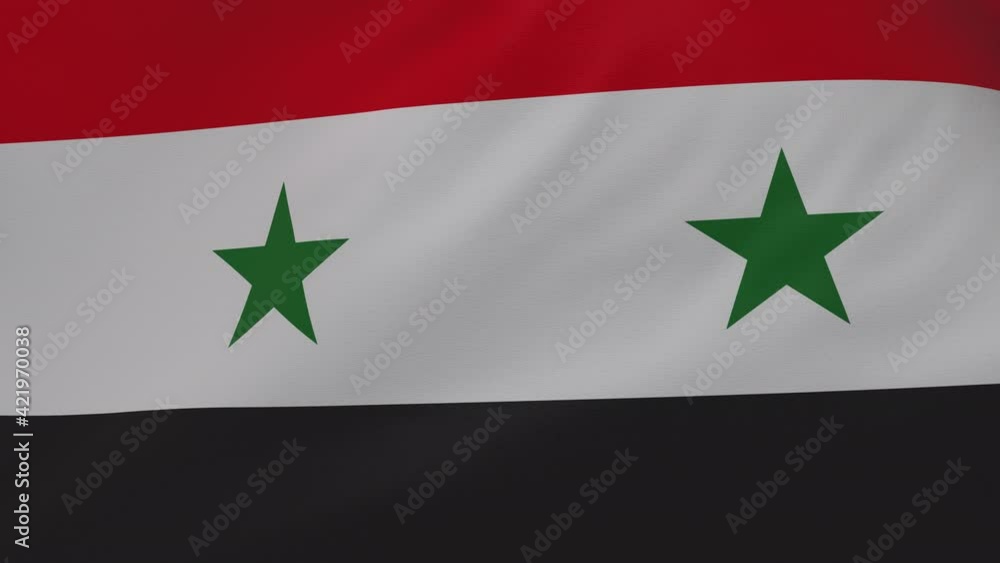 Syria waving flag seamless loop animation 4k. Syria waving flag seamless loop animation 4k.