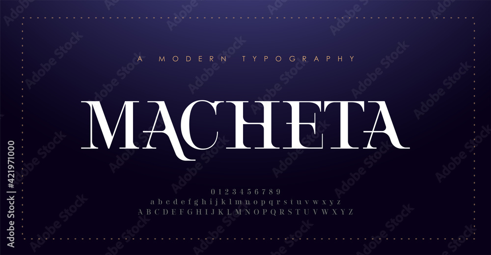 Naklejka Elegant alphabet letters font and number. Classic Lettering Minimal Fashion Design. Typography modern serif fonts decorative vintage concept. vector illustration