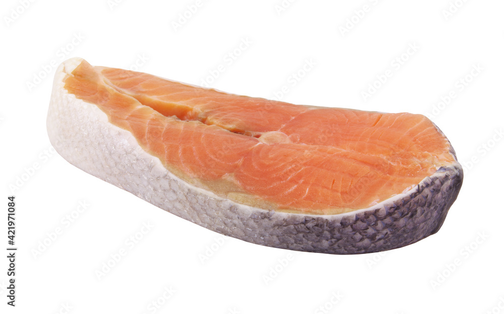 Salmon steak isolated on white background Salmon steak isolated on white background