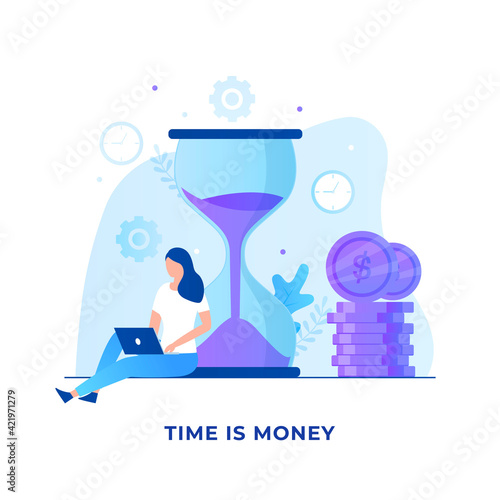 Time is money illustration concept. Illustration for websites, landing pages, mobile applications, posters and banners