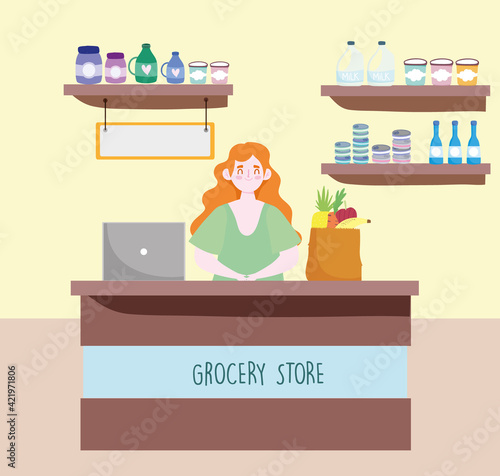 seller grocery shop