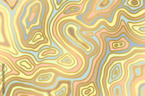 Abstract marble yellow and gold background. Agate slice ripple texture imitation. Vector illustration.