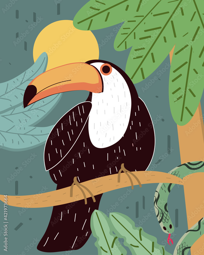Fototapeta premium toucan tree branch