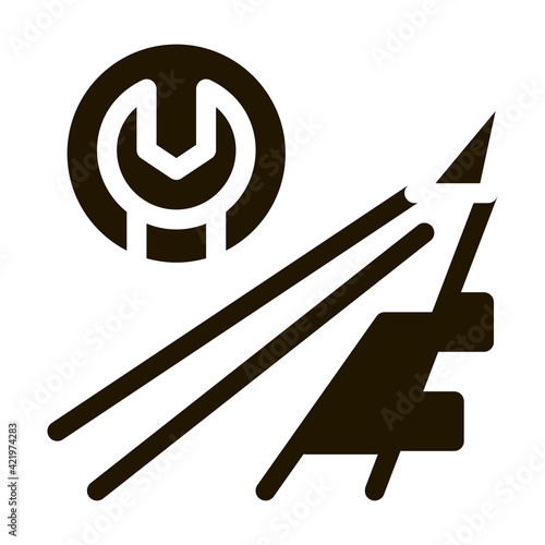 Plane Wing Wrench Icon Vector Glyph Illustration