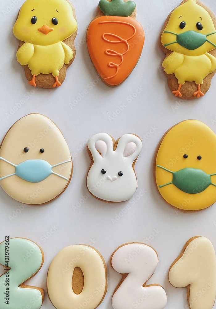 Pandemic Easter banner. happy Easter 2021. Quarantine holiday celebration Pandemic Easter banner. happy Easter 2021. Quarantine holiday celebration