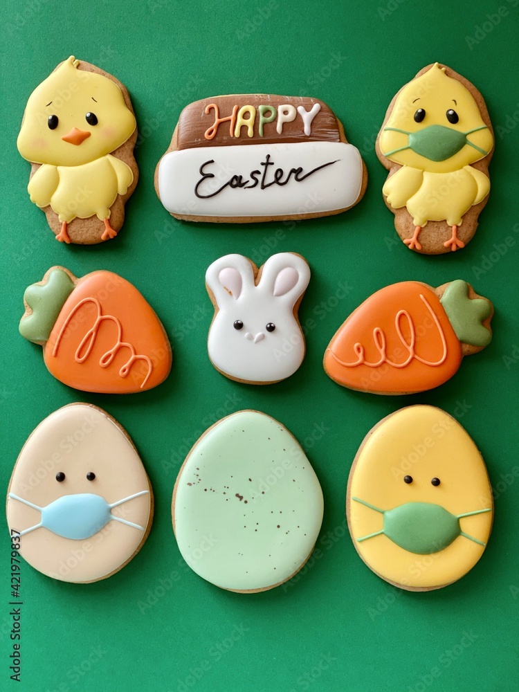 Pandemic Easter banner. happy Easter 2021. Quarantine holiday celebration Pandemic Easter banner. happy Easter 2021. Quarantine holiday celebration