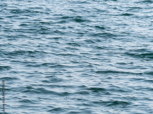 Blue sea water ripples texture background.