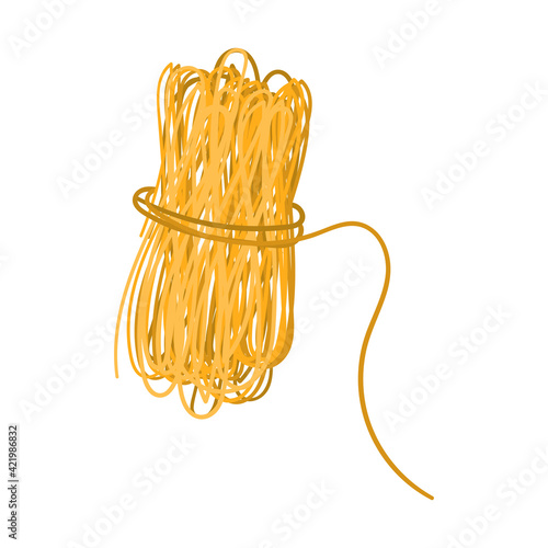 A skein of garden rope or carelessly coiled thread. flat style.Isolated on a white background.