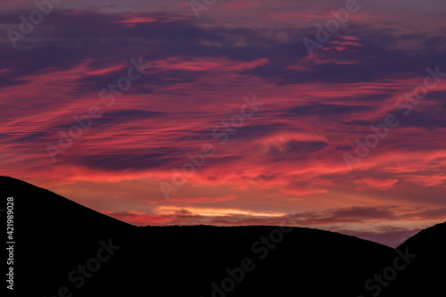 sunset over the mountains