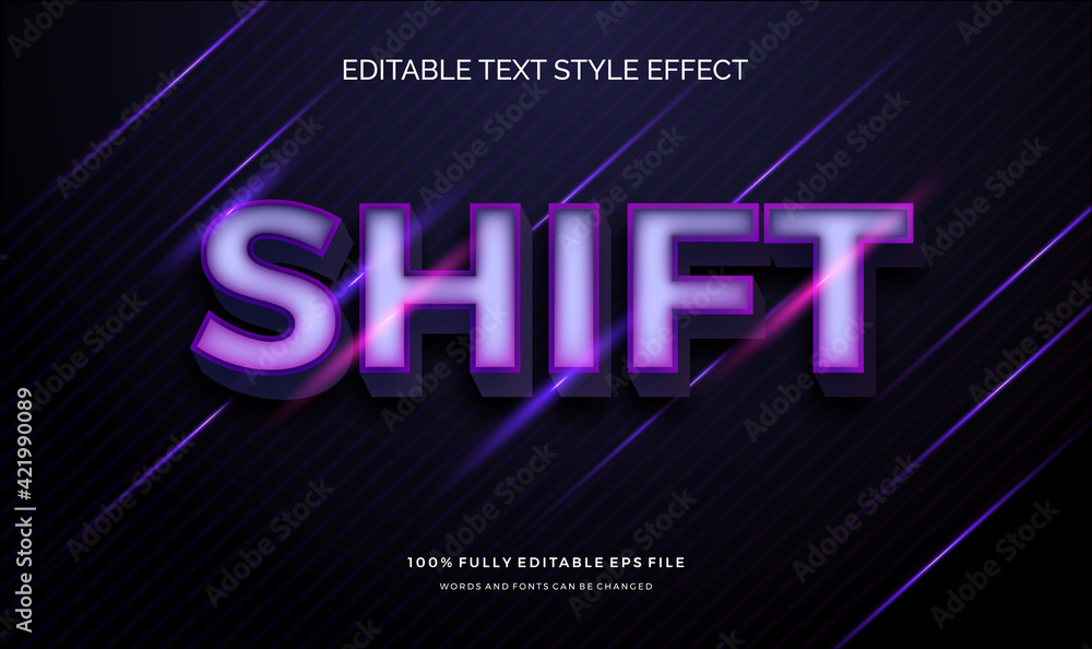 Modern editable text effect vibrant modern color shiny. Text style effect. Editable fonts vector files	