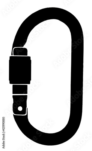 Vector images of carabiners mountaineering