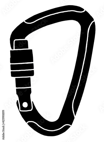 Vector images of carabiners mountaineering