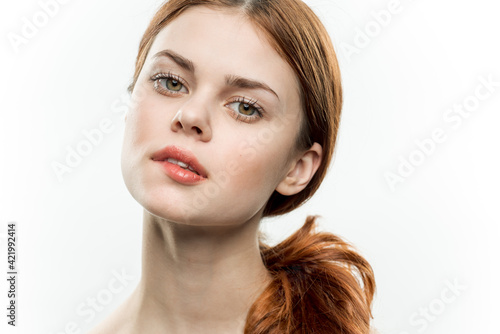 woman with bare shoulders charm luxury emotions model