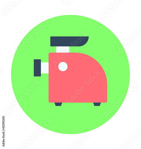 Mincer Machine Colored Vector Icon