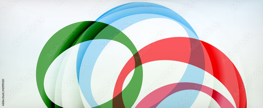 Fototapeta premium Ring geometric shapes, o letter repetition wallpaper. Abstract background for business or technology presentations, internet posters or web brochure covers
