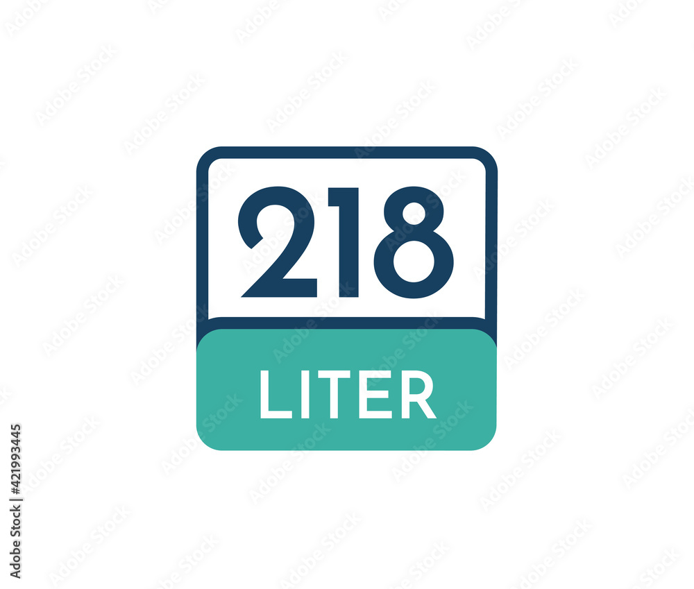 218 liters icon vector illustration 218 liters icon vector illustration