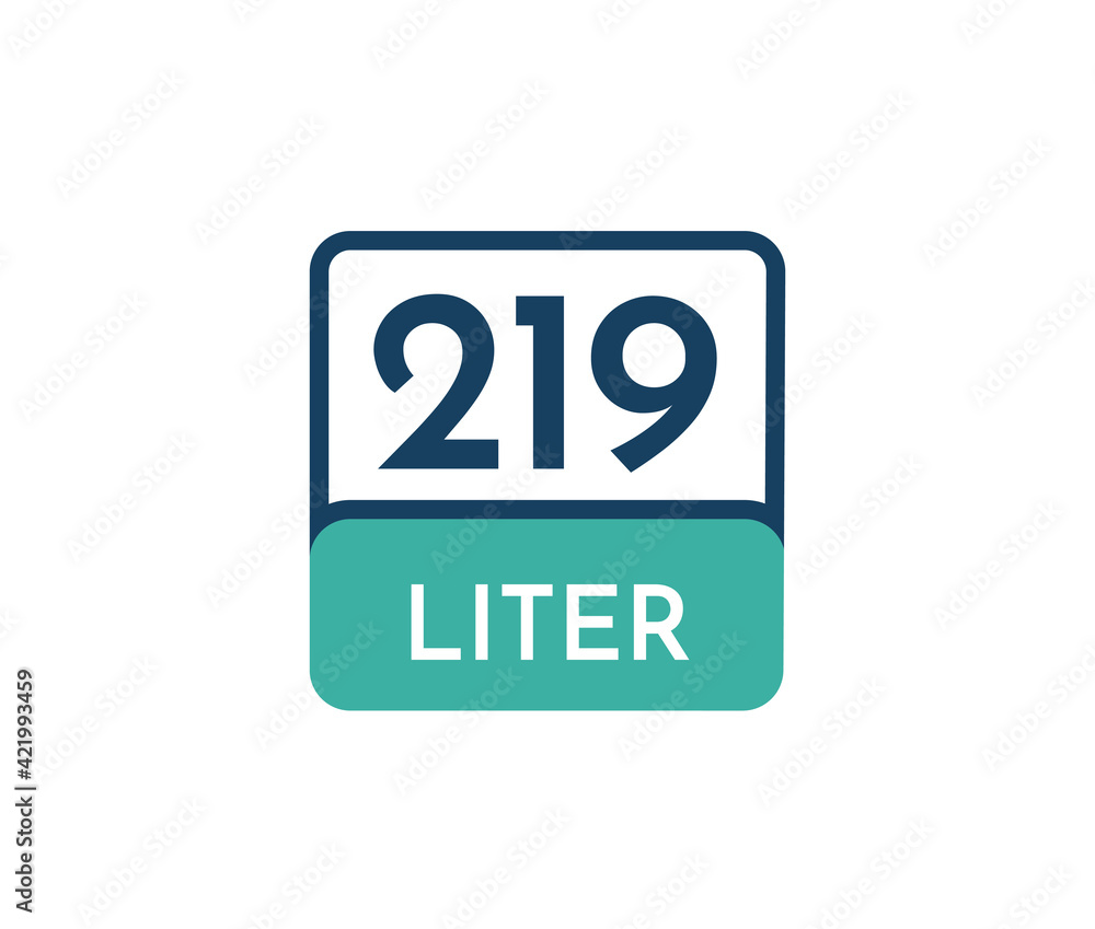 219 liters icon vector illustration 219 liters icon vector illustration