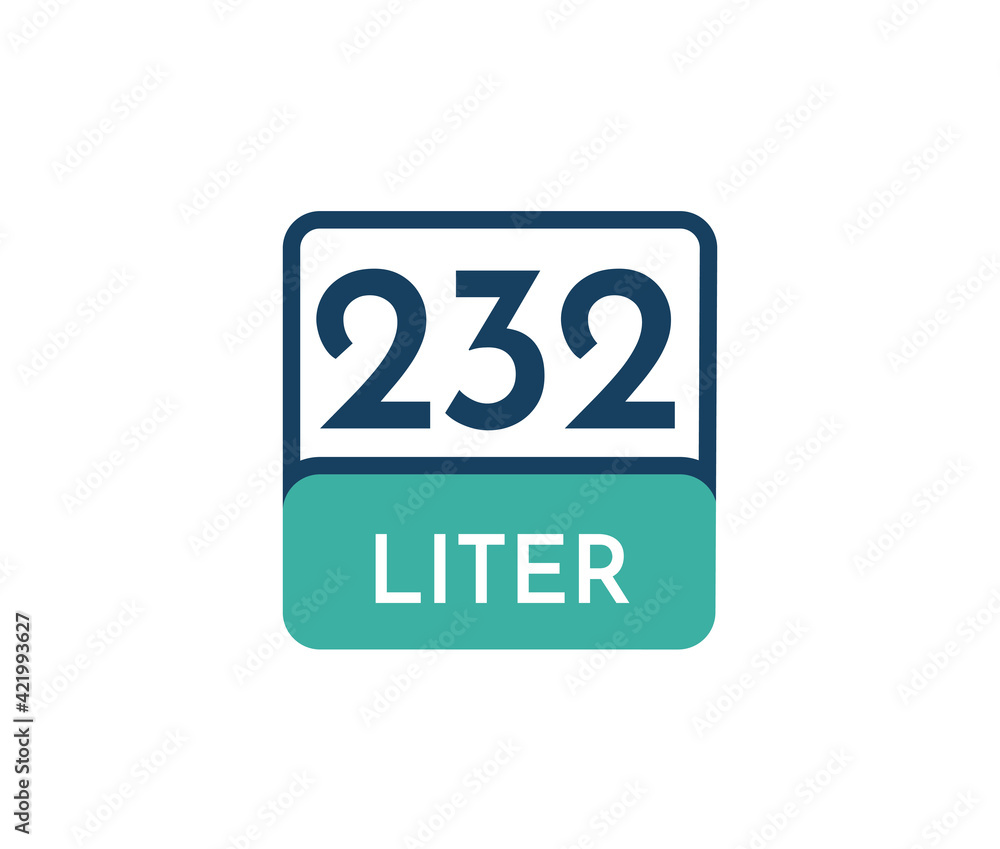 232 liters icon vector illustration 232 liters icon vector illustration