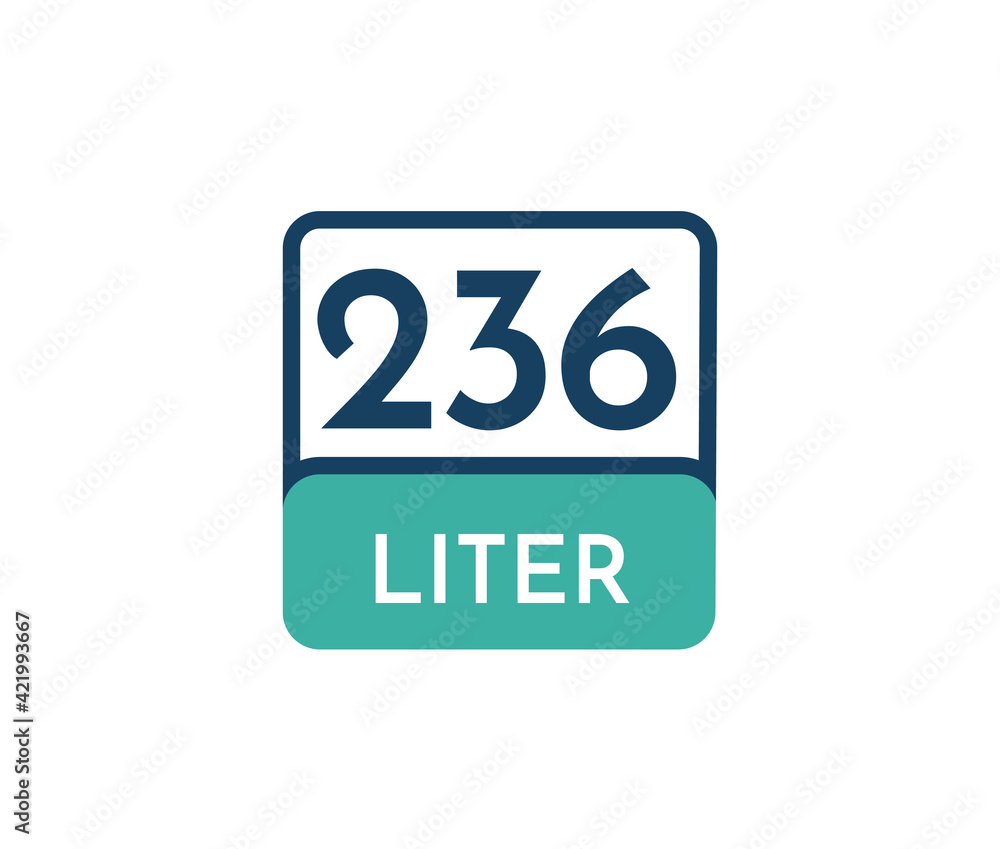 236 liters icon vector illustration 236 liters icon vector illustration