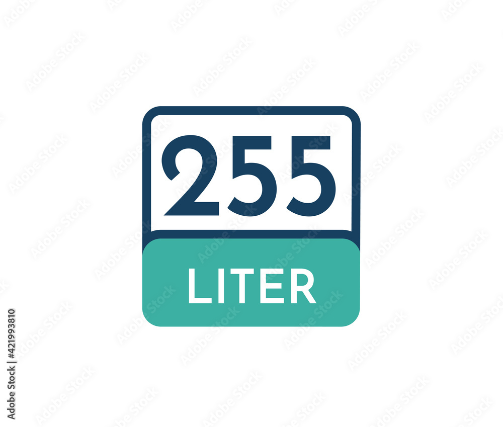 255 liters icon vector illustration 255 liters icon vector illustration