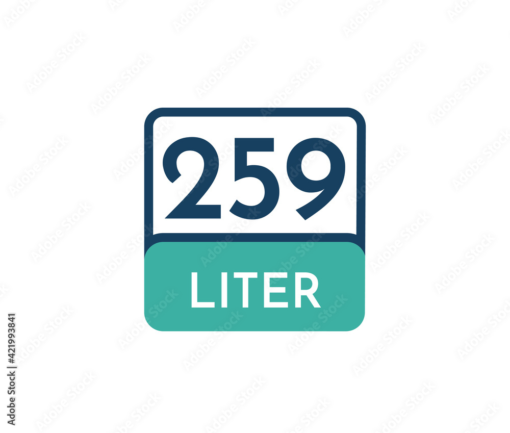 259 liters icon vector illustration 259 liters icon vector illustration