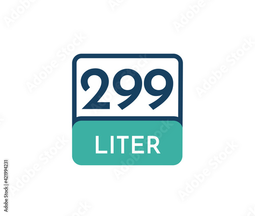 299 liters icon vector illustration