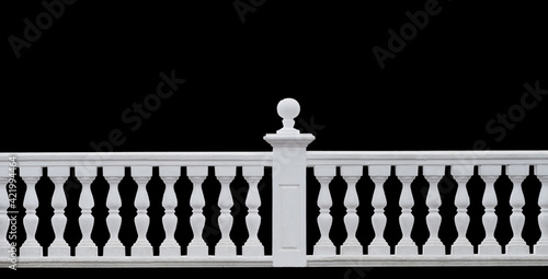 Fototapeta beautiful white stone fence on a black background