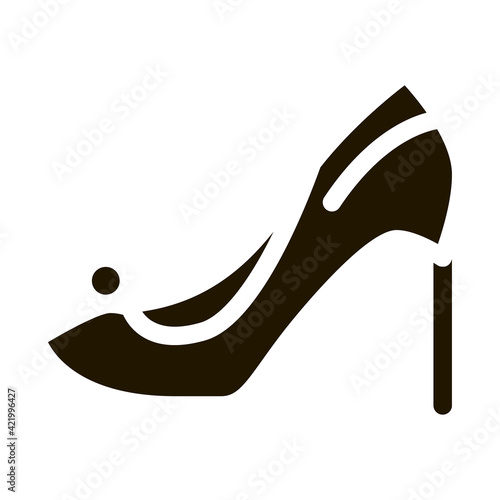 Female Shoe Icon Vector Glyph Illustration